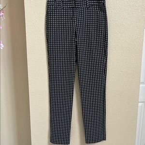 Express Black and White Checkered Straight Leg Pants